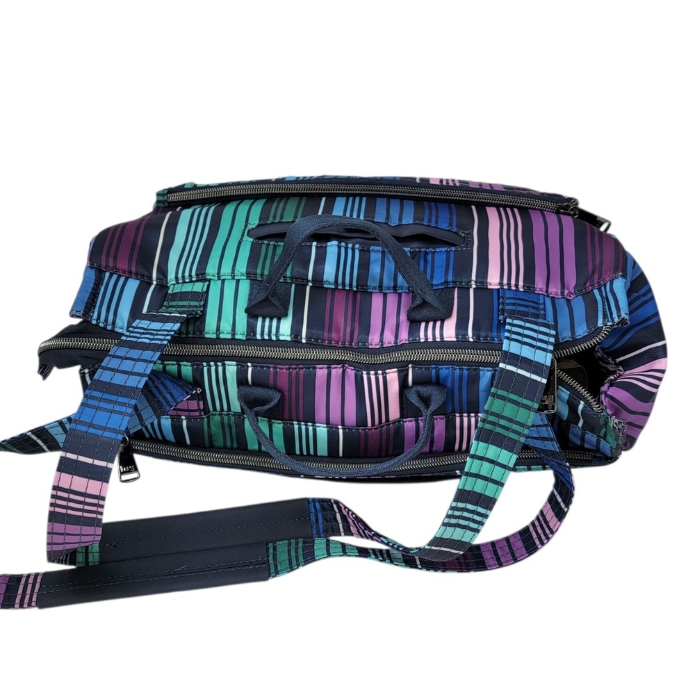 LUG Soprano Tote Bag Brushed Marina Love Stripe Multi RFID Organizer Top Handles - Picture 6 of 16